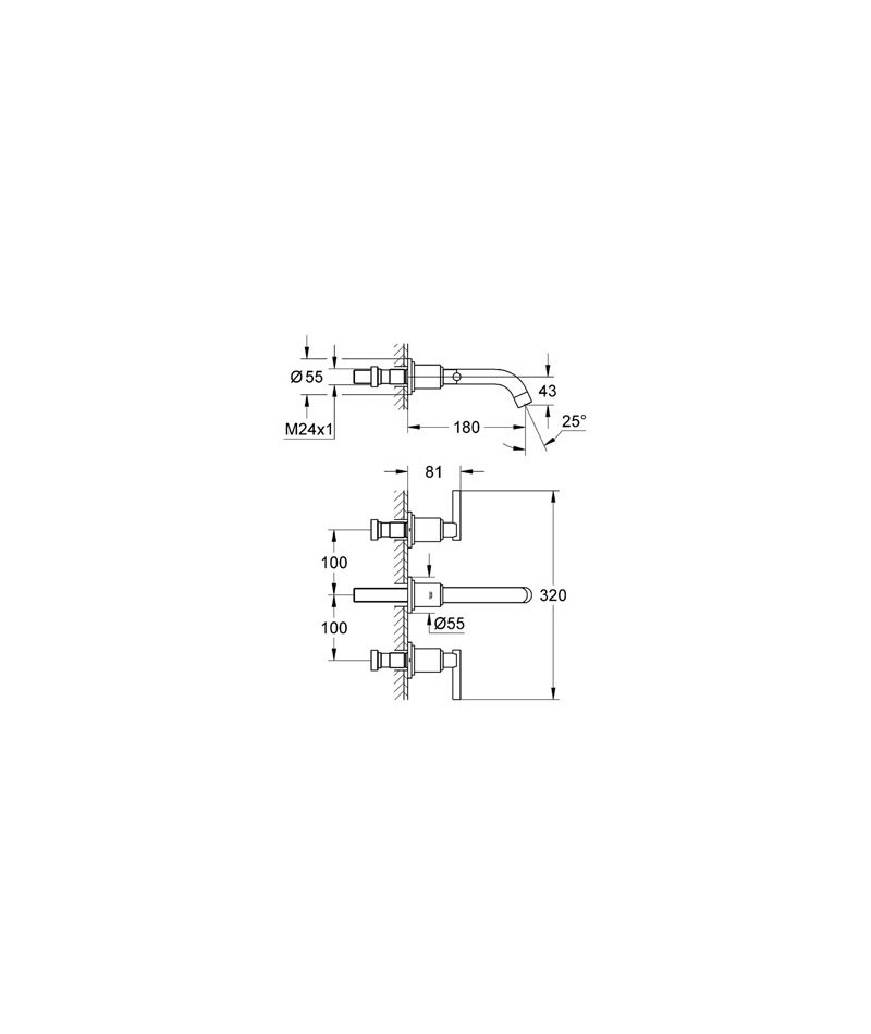 Bateria Umywalkowa 3 Otworowa Dn 15 Grohe Atrio Classic Chrom Id