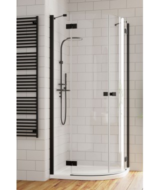 Drzwi prysznicowe New Black PDD RADAWAY 80cm lewe, szkło przejrzyste