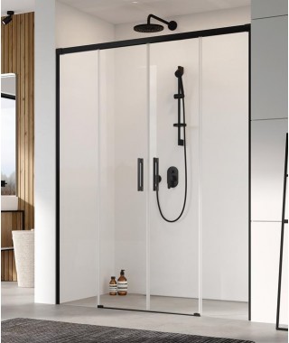 Drzwi prysznicowe Idea Black DWD RADAWAY 140cm lewa ,szkło przejrzyste