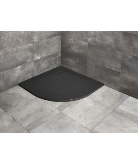 Brodzik półokrągły RADAWAY Kyntos A black 80x80x3