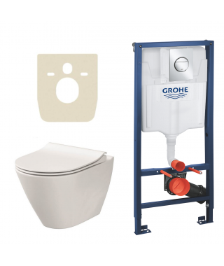 Stelaż do WC podtynkowy GROHE Rapid SL 3w1 + przycisk Nova Cosmopolitan S chrom + kątownik