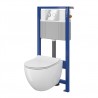 CERSANIT ZEN Set B226 miska WC CleanOn z deską wolnoopadającą i stelaż podtynkowy z przyciskiem Accento Circle chrom S701-411