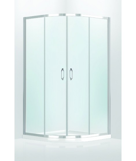 Kabina półokrągła przesuwna 80x80x190cm BRAVAT szkło transparentne 8mm ST151/80