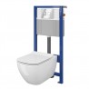 CERSANIT VIRGO Set B227 miska WC CleanOn z deską wolnoopadającą i stelaż podtynkowy z przyciskiem Accento Square chrom S701-406