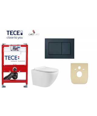 Zestaw Stelaż TECE H82 9300001 + CaroCaro CITY Cleanfree + przycisk TECENow czarny mat