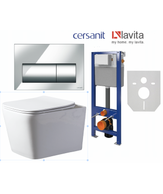 Zestaw Stelaż Cersanit Aqua22 + Lavita MAIO + przycisk Presto chrom