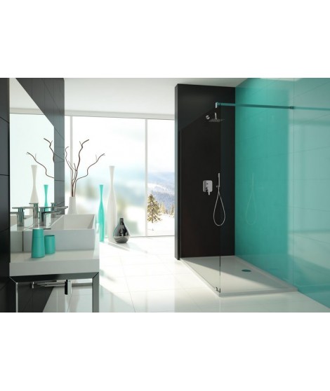 SANPLAST FREE LINE kabina walk-in 90x195cm P/FREE-90-S profil chrom/błyszczący wzór szyby W0 600-260-0430-42-401