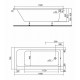 KOŁO MODO Wanna prostokątna 160 x 70 cm z powłoką antislide odpływ z boku XWP1160101