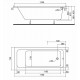 KOŁO MODO Wanna prostokątna 170 x 75 cm z powłoką antislide odpływ z boku XWP1170101