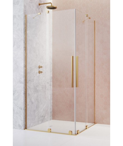 Kabina Furo Gold KDD RADAWAY 80cm część lewa, szkło przejrzyste, profile złote