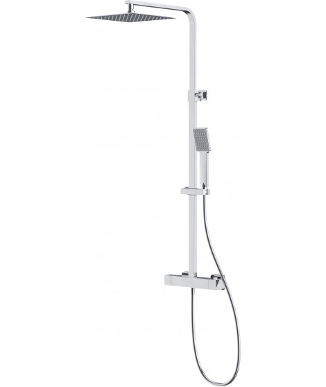 Cersanit City zestaw prysznicowy ścienny termostatyczny z deszczownicą chrom S951-340