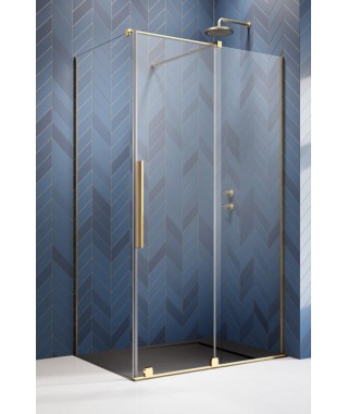 Drzwi prysznicowe Furo Gold KDJ RADAWAY 90cm część lewa, szkło przejrzyste, profile złote 10104472-09-01L, 10110430-01-01