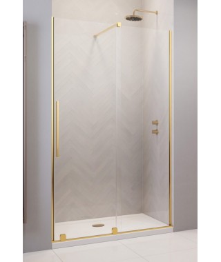 Drzwi prysznicowe Furo Gold DWJ RADAWAY 90cm lewe, szkło przejrzyste, profile złote 10107472-09-01L, 10110430-01-01