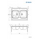 Deante Tango Zlewozmywak stalowy 2-komorowy - nakładany ZM6 320N