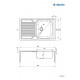Deante Tango Zlewozmywak stalowy 1-komorowy z ociekaczem po lewej stronie - nakładany ZM5 011L