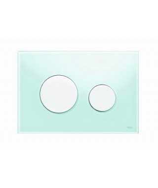 TECEloop Przycisk spłukujący szkło zielone. przyciski białe 9240651