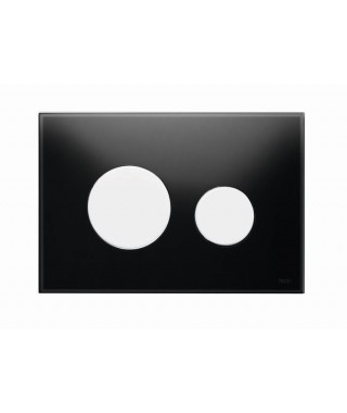 Przycisk spłukujący szkło czarne. przyciski białe loop