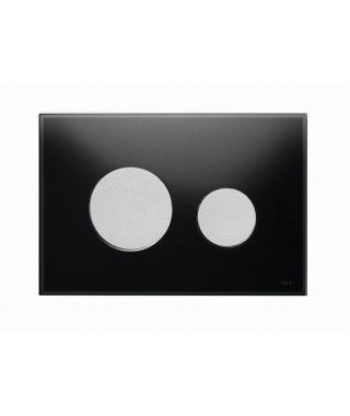 Przycisk spłukujący szkło czarne. przyciski chrom matowy loop