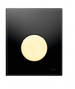 TECEloop Przycisk spłukujący do pisuaru loop - ramka szkło czarne. przycisk złoty 9242658