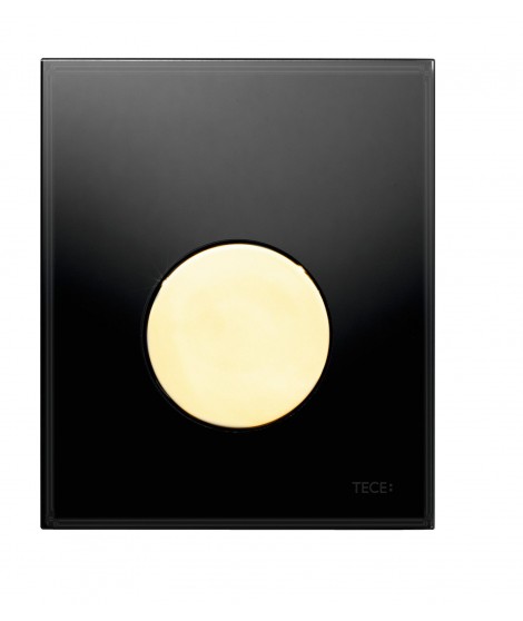 TECEloop Przycisk spłukujący do pisuaru loop - ramka szkło czarne. przycisk złoty 9242658