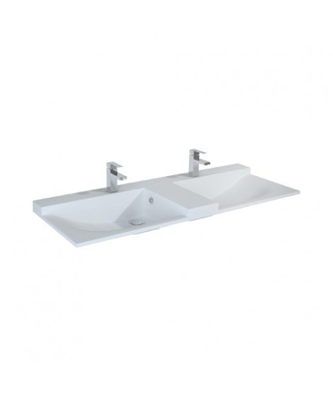 Umywalka konglomeratowa 120 cm ELITA METIS 120 z 2 otworami pod baterię i z 2 przelewami
