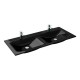 Umywalka szklana 120 cm ELITA VETRO 120 BLACK z 2 misami i 2 otworami pod baterie