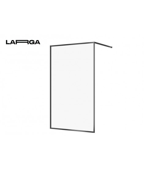 CERSANIT LARGA KABINA PRYSZNICOWA WALK-IN CZARNA 120X200 SZKŁO TRANSPARENTNE S932-140