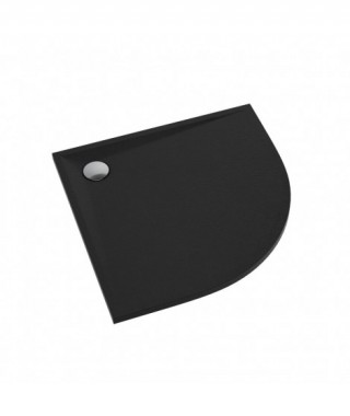 Schedpol Brodzik kompozytowy Libra Black Stone 90x90x3 cm R55, półokrągły 3SP.L1O-9090/C/ST