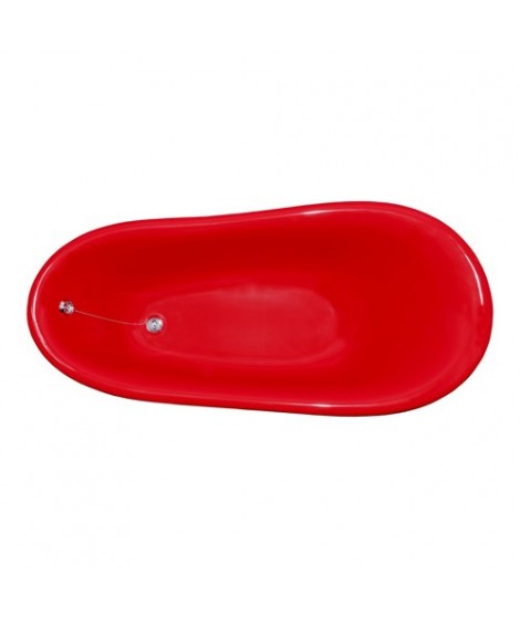 Wanna wolnostojąca Besco Otylia 170 czerwona łapy mosiądz