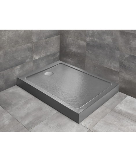 RADAWAY DOROS F Compact Stone antracytowy brodzik prostokątny 90x70x12cm 