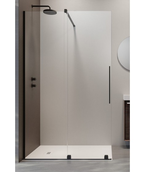 RADAWAY FURO BLACK WALK-IN kabina prysznicowa 130cm lewa