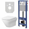 Set Cersanit Stelaż Aqua22 z miską i deską LARGA SQUARE oraz przyciskiem Presto chrom S701-478
