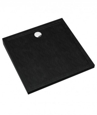 Schedpol Brodzik akrylowy Sharper Black Stone 80x80x4,5 cm, kwadratowy 3S.S2K-8080/C/ST
