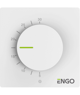 ENGO Przewodowy, natynkowy regulator temperatury z pokrętłem, 230V czarny ESIMPLE230B