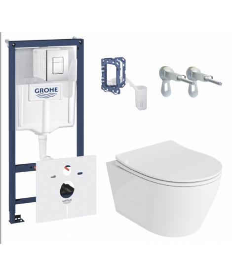 Zestaw Rapid SL GROHE z przyciskiem Skate chrom, miską i deską Praia 38827000,5900378312185