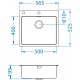 PURE 70 SAT QC 565 x 525 mm + syfon Quick Close 1149522