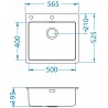 PURE 70 SAT QC 565 x 525 mm + syfon Quick Close 1149522