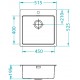 PURE 30 SAT QC 510 x 520 mm + syfon Quick Close 1149513