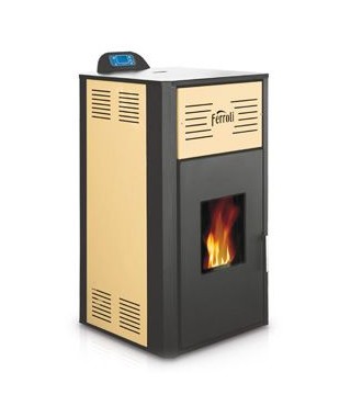 FERROLI BRETA PELLET 8kw EKOLOGICZNE, ZAUTOMATYZOWANE TERMOKOMINKI Z PŁASZCZEM WODNYM LSMBP08T