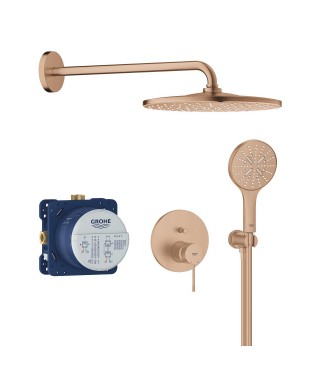 GROHE Essence zestaw prysznicowy z deszczownicą podtynkowy Rainshower Mono 310 brushed warm sunse 25287DL0