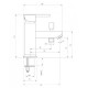 Deante Cubic Bateria nawannowa 1 otworowa chrom BDD 016M