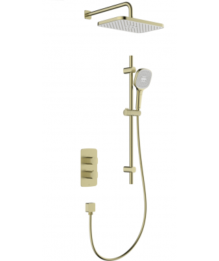 KFA MALAGA ROSE GOLD ZESTAW PODTYNKOWY Z BATERIĄ TERMOSTATYCZNĄ NATRYSKOWĄ I NATRYSKIEM PRZESUWNYM 5759-301-34