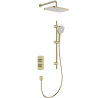 KFA MALAGA BRUSHED GOLD ZESTAW PODTYNKOWY Z BATERIĄ TERMOSTATYCZNĄ NATRYSKOWĄ I NATRYSKIEM PRZESUWNYM 5759-301-31