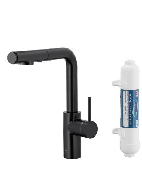 KFA DUERO PURE BASIC BLACK BATERIA KUCHENNA Z FILTRACJĄ WODY ORAZ WYCIĄGANĄ WYLEWKĄ 6523-915-00