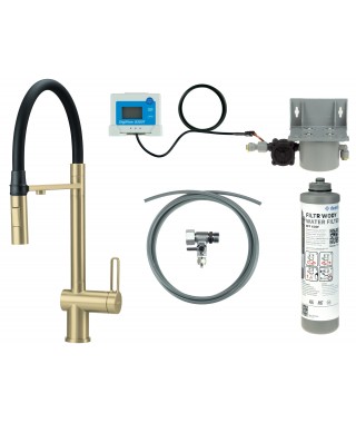 Deante Bateria kuchenna z zestawem do filtracji wody z elastyczną wylewką BRMFR75M