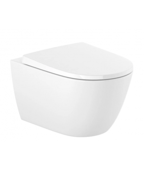 ROCA ONA Miska WC podwieszana Rimless z deską wolnoopadającą 53 cm, biała A34H688000