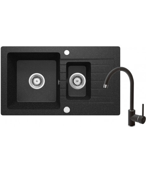 Deante Zorba Zlewozmywak granitowy z baterią ZQZA2513
