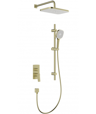 KFA MALAGA CHROM PODTYNKOWY ZESTAW PRYSZNICOWY Z BATERIĄ 3 FUNKCYJNĄ I NATRYSKIEM PRZESUWNYM 4529-301-00