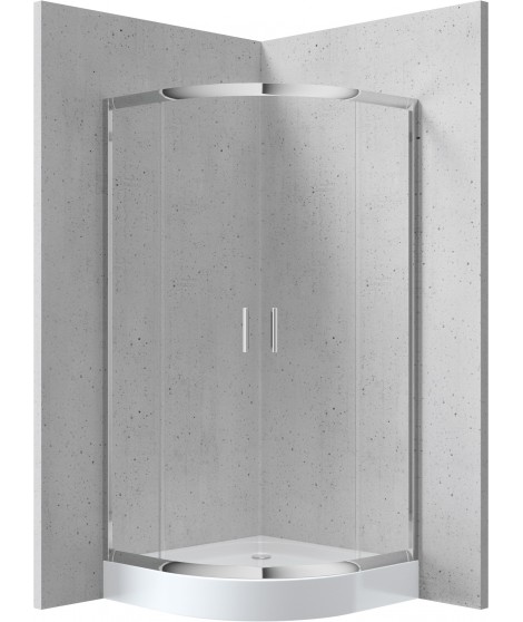 Deante Kabina prysznicowa z brodzikiem półokrągła 90 cm KYPZ051K