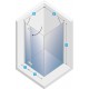 Kabina prostokątna 80x100x190 cm NEW TRENDY MODENA szkło czyste, lewa